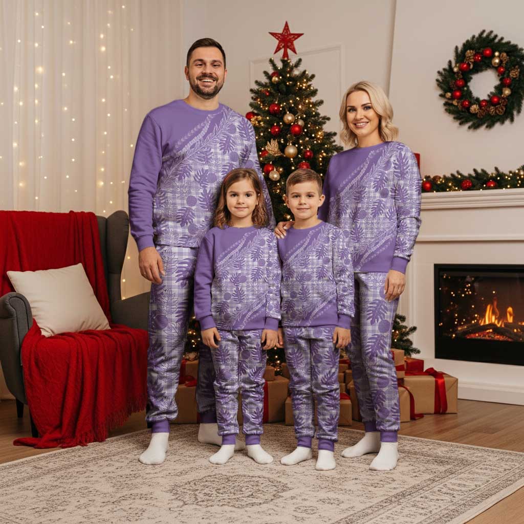 Hawaii Breadfruit Palaka Christmas Pajama Set Poni Maile Lei - Polynesian Pride