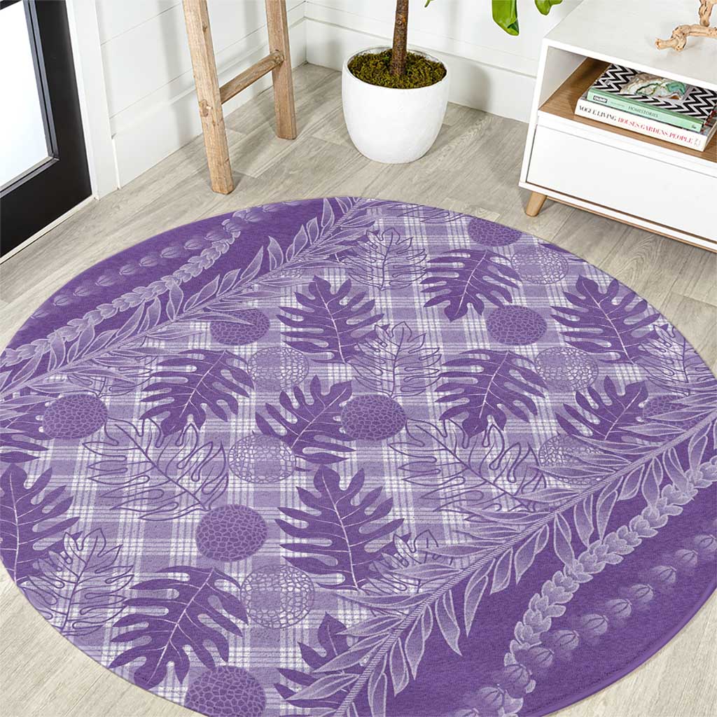 Hawaii Breadfruit Palaka Round Carpet Poni Maile Lei - Polynesian Pride