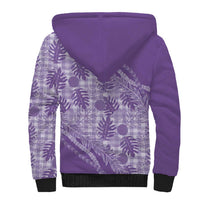 Hawaii Breadfruit Palaka Sherpa Hoodie Poni Maile Lei - Polynesian Pride