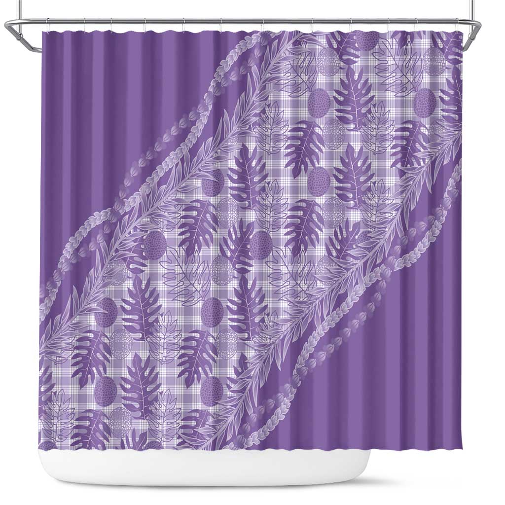 Hawaii Breadfruit Palaka Shower Curtain Poni Maile Lei - Polynesian Pride
