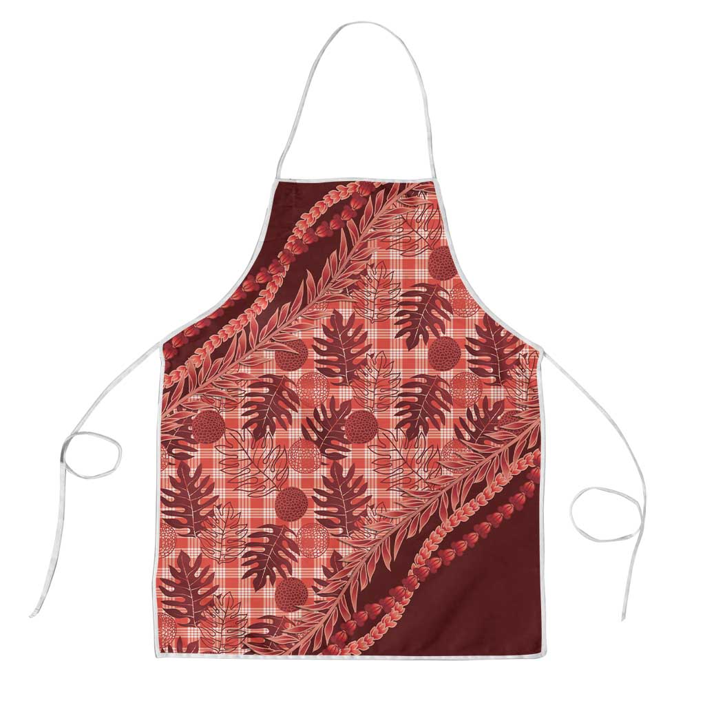 Hawaii Breadfruit Palaka Apron Ulaula Maile Lei - Polynesian Pride