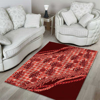 Hawaii Breadfruit Palaka Area Rug Ulaula Maile Lei - Polynesian Pride