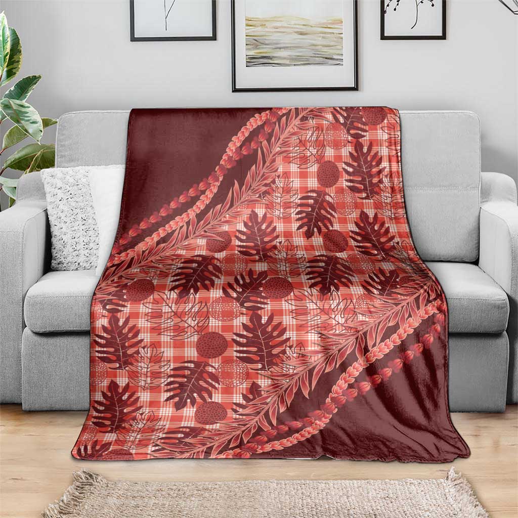 Hawaii Breadfruit Palaka Blanket Ulaula Maile Lei - Polynesian Pride