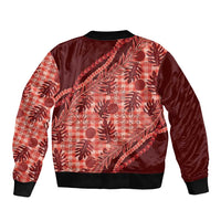 Hawaii Breadfruit Palaka Bomber Jacket Ulaula Maile Lei - Polynesian Pride