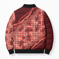 Hawaii Breadfruit Palaka Bomber Puffer Jacket Ulaula Maile Lei - Polynesian Pride