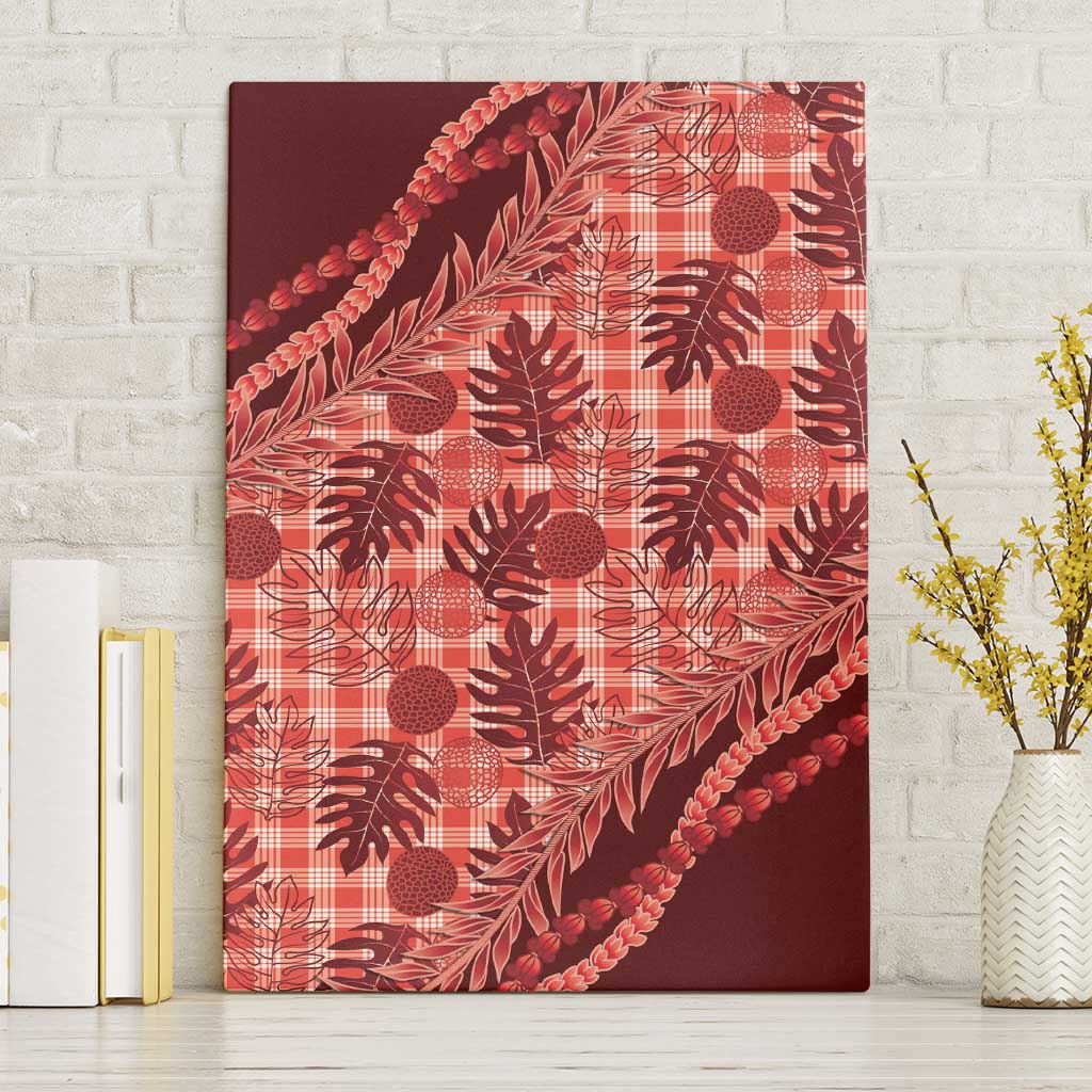 Hawaii Breadfruit Palaka Canvas Wall Art Ulaula Maile Lei - Polynesian Pride