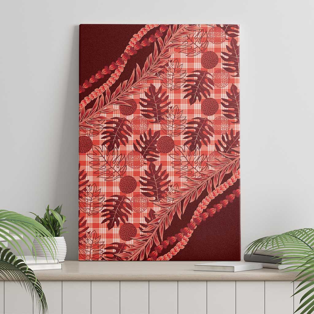 Hawaii Breadfruit Palaka Canvas Wall Art Ulaula Maile Lei - Polynesian Pride