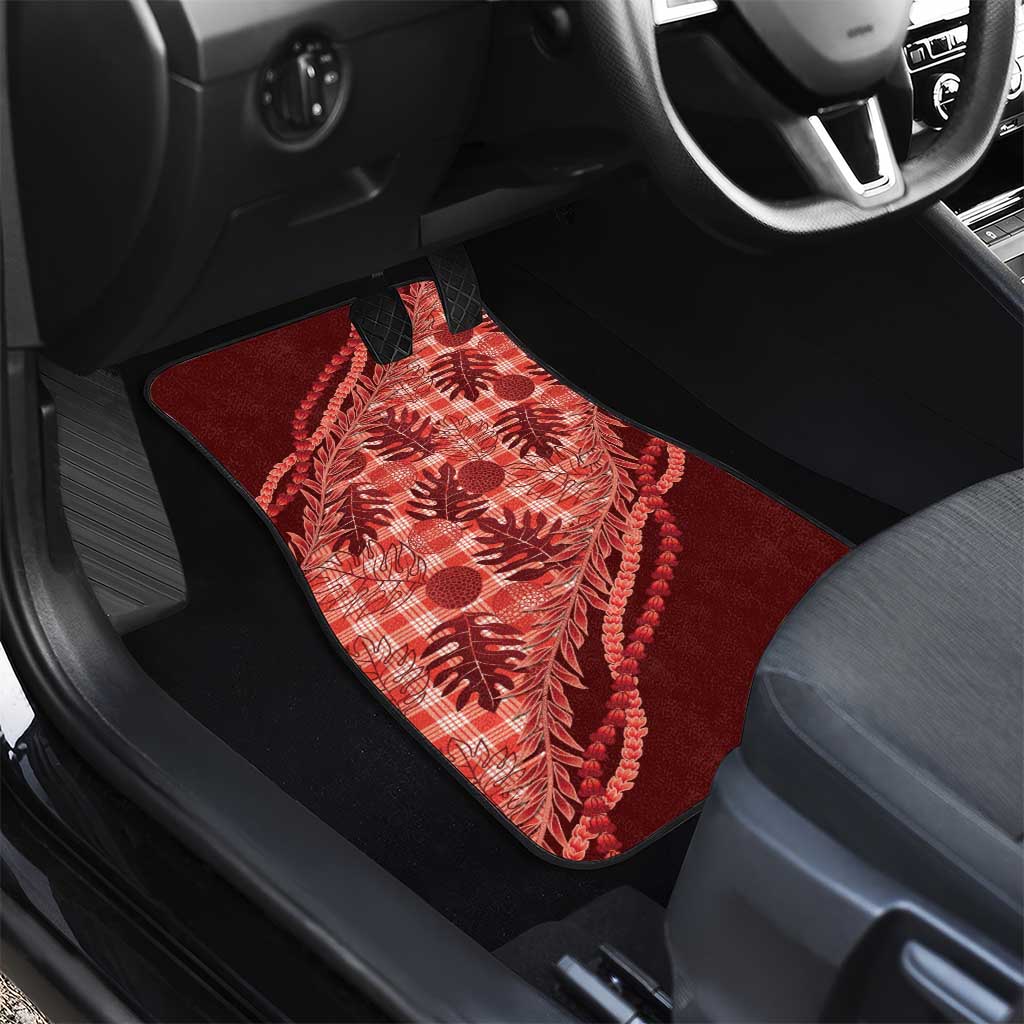 Hawaii Breadfruit Palaka Car Mats Ulaula Maile Lei - Polynesian Pride