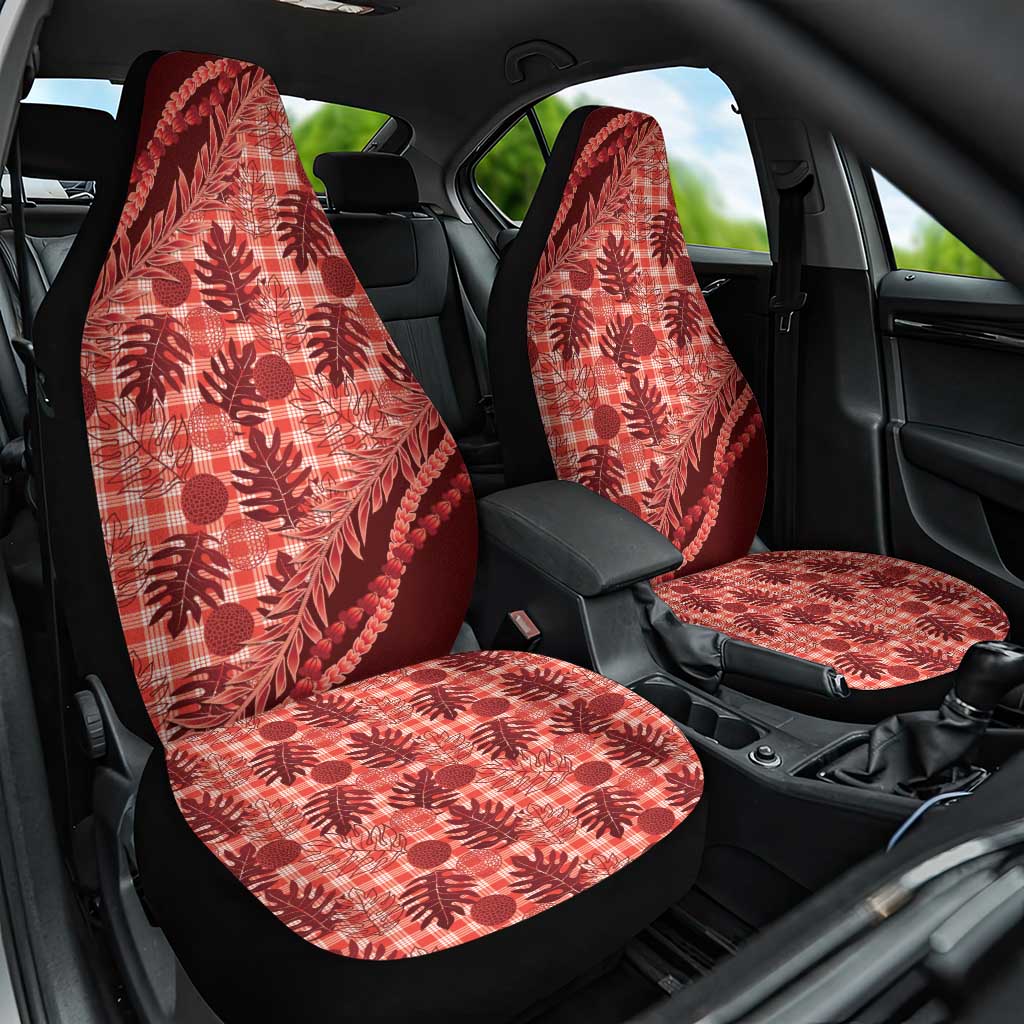 Hawaii Breadfruit Palaka Car Seat Cover Ulaula Maile Lei - Polynesian Pride