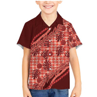 Hawaii Breadfruit Palaka Family Matching Mermaid Dress and Hawaiian Shirt Ulaula Maile Lei - Polynesian Pride