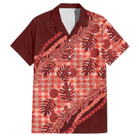 Hawaii Breadfruit Palaka Family Matching Puletasi and Hawaiian Shirt Ulaula Maile Lei - Polynesian Pride