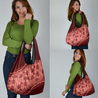 Hawaii Breadfruit Palaka Grocery Bag Ulaula Maile Lei - Polynesian Pride