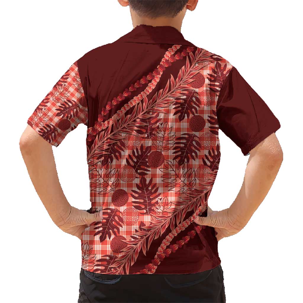 Hawaii Breadfruit Palaka Hawaiian Shirt Ulaula Maile Lei - Polynesian Pride