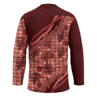 Hawaii Breadfruit Palaka Hockey Jersey Ulaula Maile Lei - Polynesian Pride
