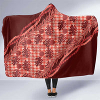 Hawaii Breadfruit Palaka Hooded Blanket Ulaula Maile Lei - Polynesian Pride