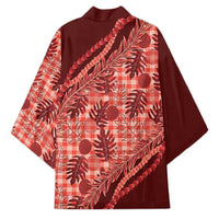 Hawaii Breadfruit Palaka Kimono Ulaula Maile Lei - Polynesian Pride