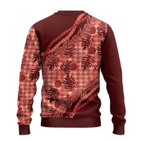 Hawaii Breadfruit Palaka Ugly Christmas Sweater Ulaula Maile Lei - Polynesian Pride