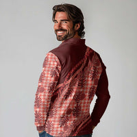 Hawaii Breadfruit Palaka Long Sleeve Polo Shirt Ulaula Maile Lei - Polynesian Pride