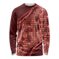 Hawaii Breadfruit Palaka Long Sleeve Shirt Ulaula Maile Lei - Polynesian Pride