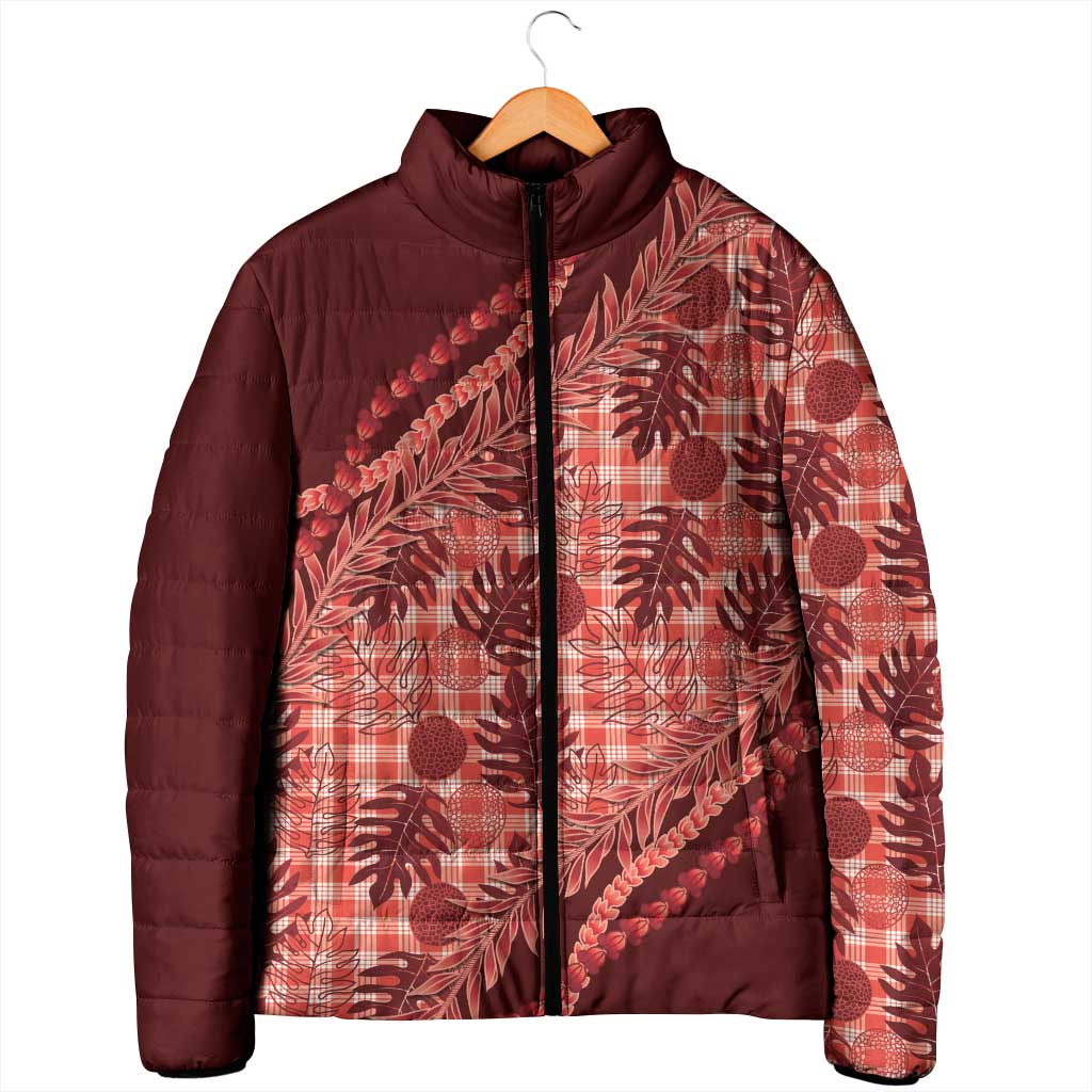 Hawaii Breadfruit Palaka Padded Jacket Ulaula Maile Lei - Polynesian Pride