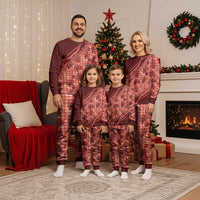 Hawaii Breadfruit Palaka Christmas Pajama Set Ulaula Maile Lei - Polynesian Pride