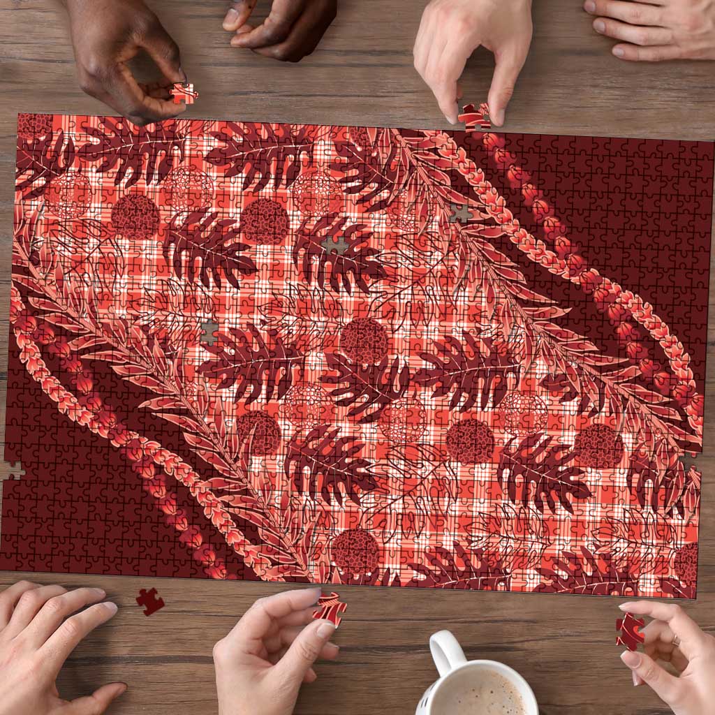 Hawaii Breadfruit Palaka Puzzle Ulaula Maile Lei - Polynesian Pride