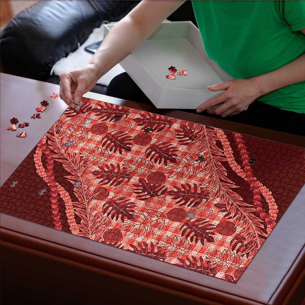 Hawaii Breadfruit Palaka Puzzle Ulaula Maile Lei - Polynesian Pride