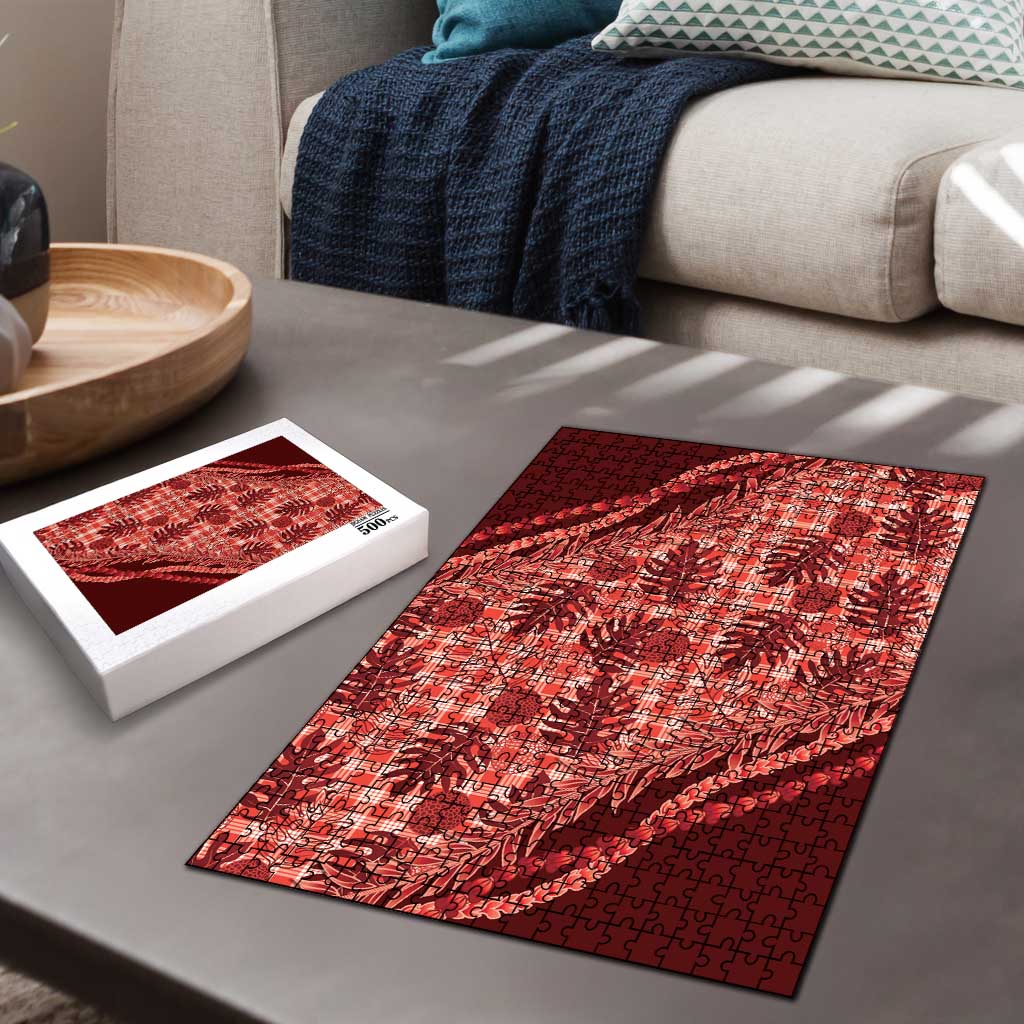 Hawaii Breadfruit Palaka Puzzle Ulaula Maile Lei - Polynesian Pride