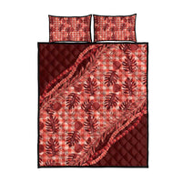 Hawaii Breadfruit Palaka Quilt Bed Set Ulaula Maile Lei - Polynesian Pride