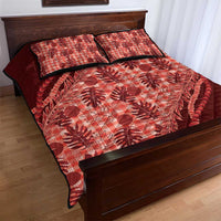 Hawaii Breadfruit Palaka Quilt Bed Set Ulaula Maile Lei - Polynesian Pride