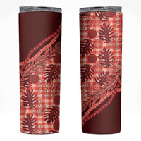 Hawaii Breadfruit Palaka Skinny Tumbler Ulaula Maile Lei - Polynesian Pride