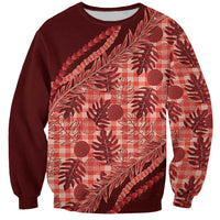 Hawaii Breadfruit Palaka Sweatshirt Ulaula Maile Lei - Polynesian Pride