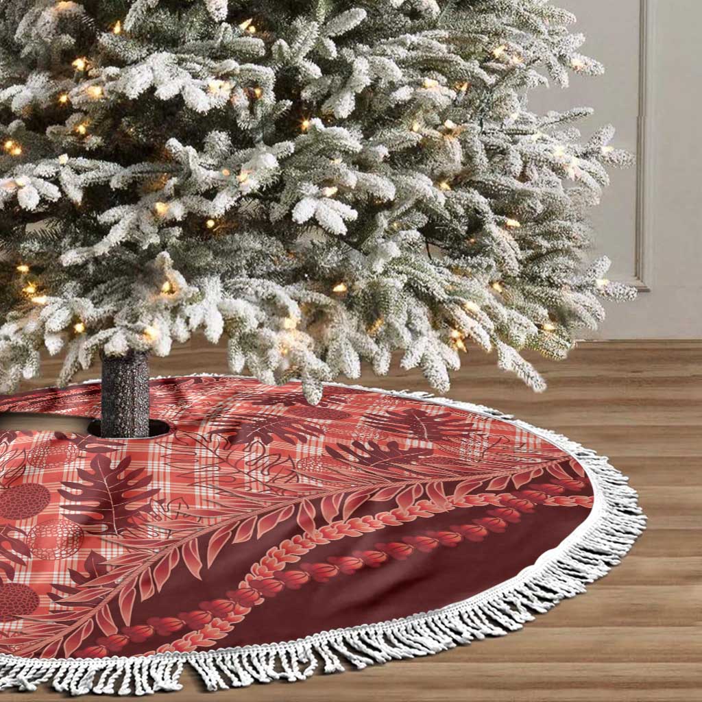 Hawaii Breadfruit Palaka Tree Skirt Ulaula Maile Lei - Polynesian Pride
