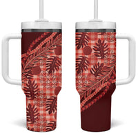 Hawaii Breadfruit Palaka Tumbler With Handle Ulaula Maile Lei - Polynesian Pride
