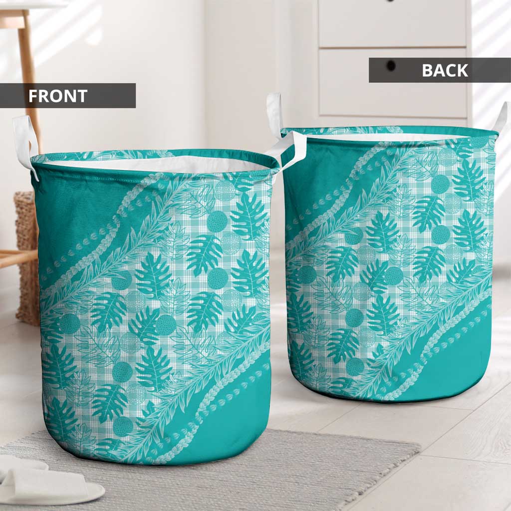 Hawaii Breadfruit Palaka Laundry Basket Polu Opal Maile Lei - Polynesian Pride