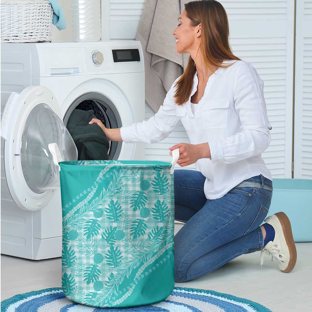 Hawaii Breadfruit Palaka Laundry Basket Polu Opal Maile Lei - Polynesian Pride