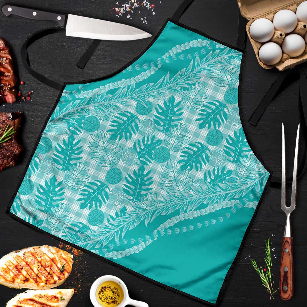 Hawaii Breadfruit Palaka Apron Polu Opal Maile Lei - Polynesian Pride