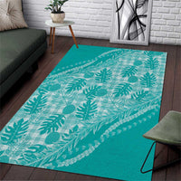 Hawaii Breadfruit Palaka Area Rug Polu Opal Maile Lei - Polynesian Pride