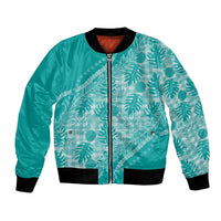 Hawaii Breadfruit Palaka Bomber Jacket Polu Opal Maile Lei - Polynesian Pride