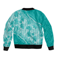 Hawaii Breadfruit Palaka Bomber Jacket Polu Opal Maile Lei - Polynesian Pride