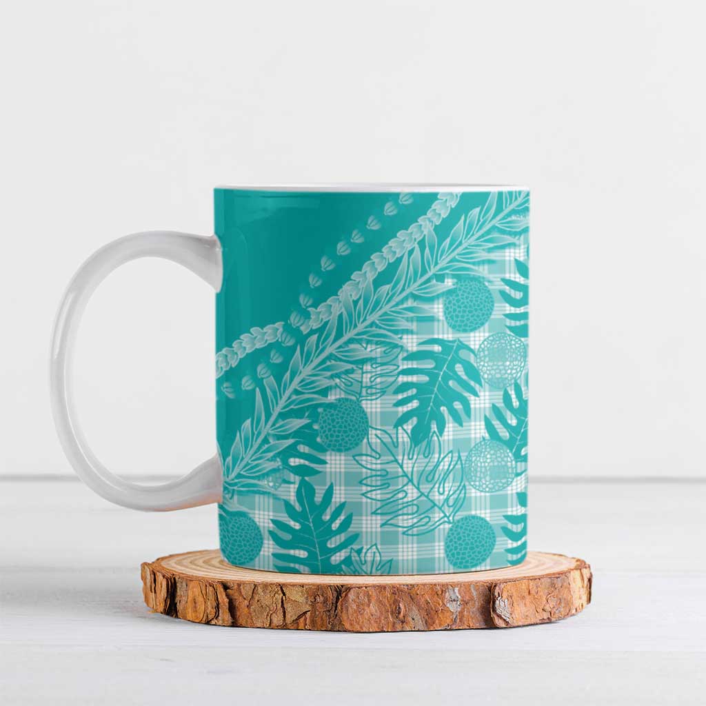 Hawaii Breadfruit Palaka Ceramic Mug Polu Opal Maile Lei - Polynesian Pride