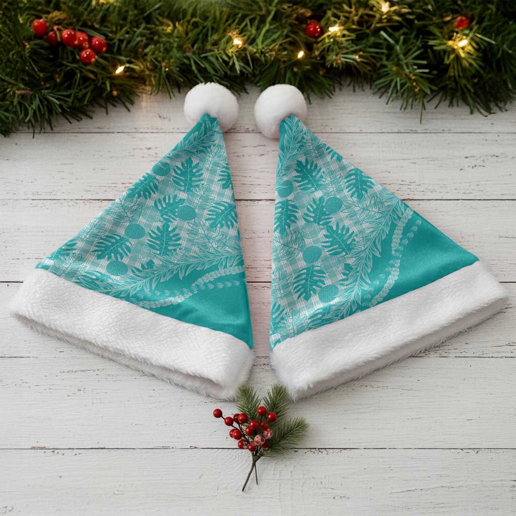 Hawaii Breadfruit Palaka Christmas Santa Hat Polu Opal Maile Lei - Polynesian Pride