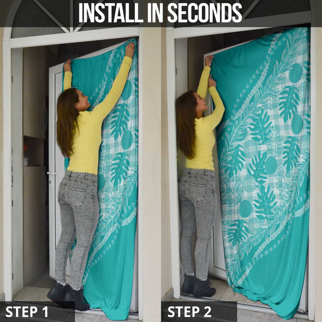 Hawaii Breadfruit Palaka Door Cover Polu Opal Maile Lei - Polynesian Pride