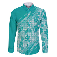 Hawaii Breadfruit Palaka Family Matching Off Shoulder Short Dress and Hawaiian Shirt Polu Opal Maile Lei - Polynesian Pride