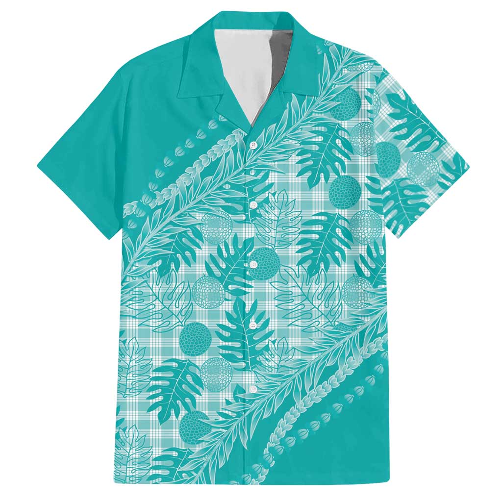 Hawaii Breadfruit Palaka Hawaiian Shirt Polu Opal Maile Lei - Polynesian Pride