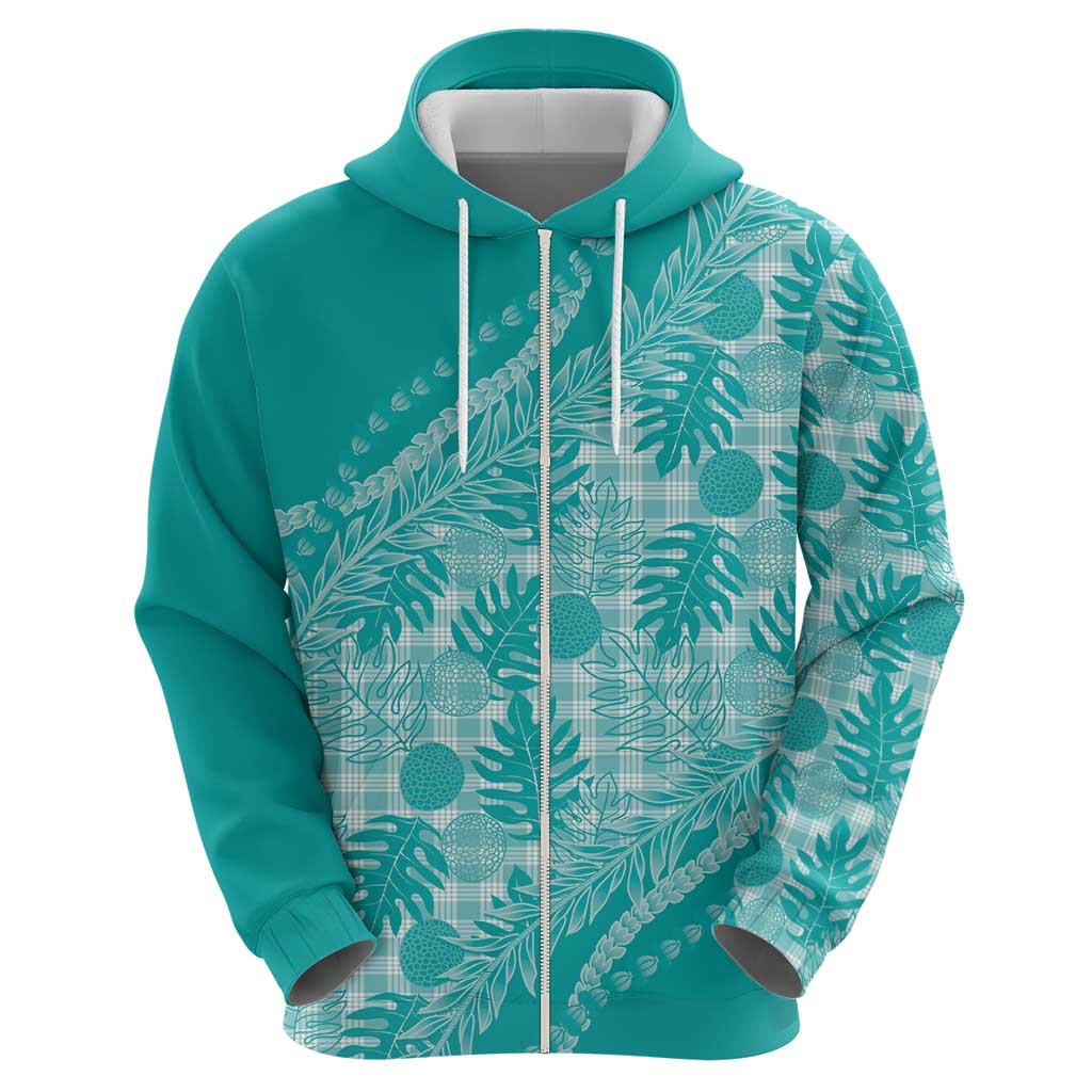 Hawaii Breadfruit Palaka Hoodie Polu Opal Maile Lei - Polynesian Pride