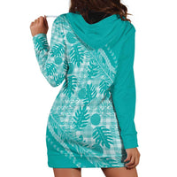 Hawaii Breadfruit Palaka Hoodie Dress Polu Opal Maile Lei - Polynesian Pride