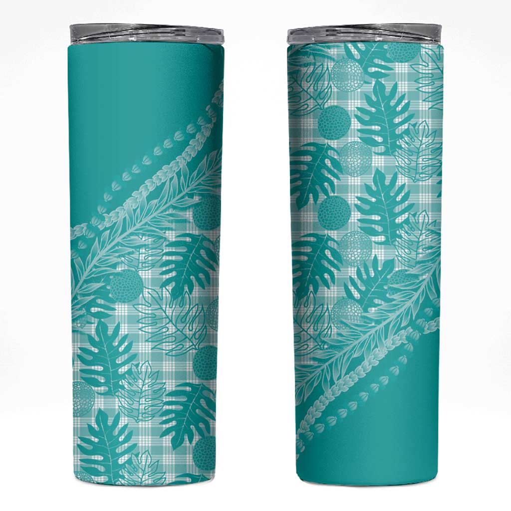 Hawaii Breadfruit Palaka Skinny Tumbler Polu Opal Maile Lei - Polynesian Pride