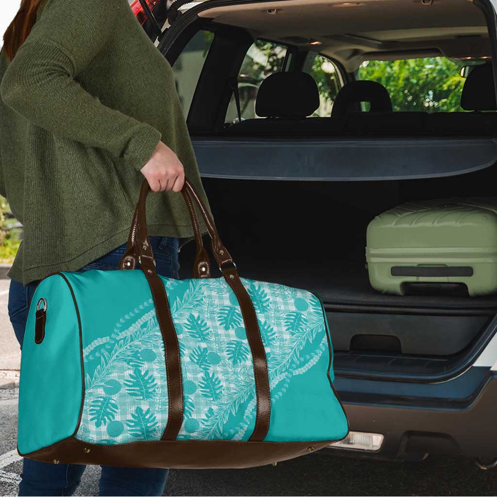 Hawaii Breadfruit Palaka Travel Bag Polu Opal Maile Lei - Polynesian Pride