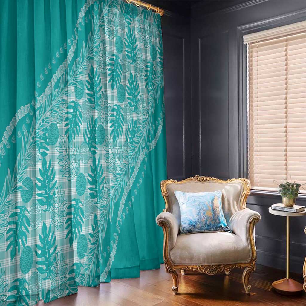 Hawaii Breadfruit Palaka Window Curtain Polu Opal Maile Lei - Polynesian Pride